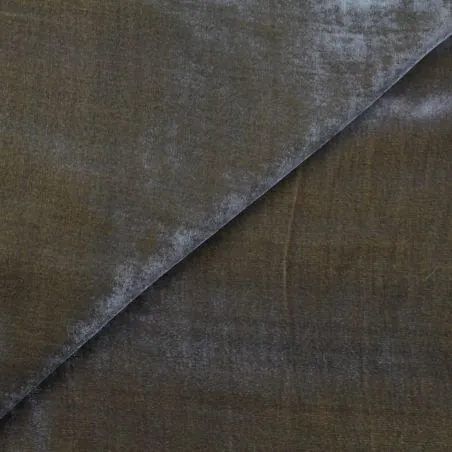 Tissu velours viscose et soie gris