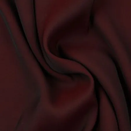 Tissus crêpe de polyester bordeaux double face rouge