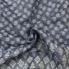 Tissus couture polyester rayure bleu imprimé géométrique