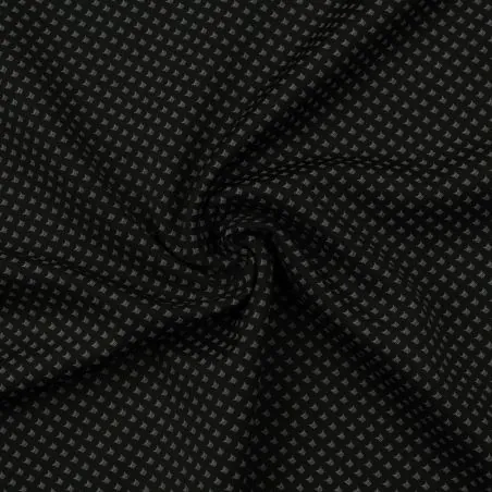 Tissus couture polyester noir imprimé géométrique