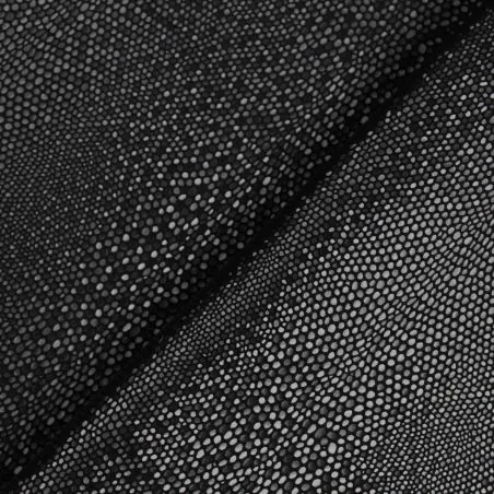 Tissus couture polyester noir imprimé peau de crocodile