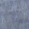 Tissus mousseline polyester blanc imprimé rayures bleu