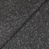 Tissus couture polyester gris pailleté argent