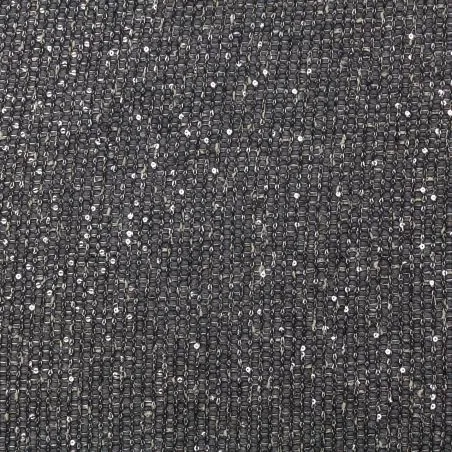 Tissus couture polyester gris pailleté argent
