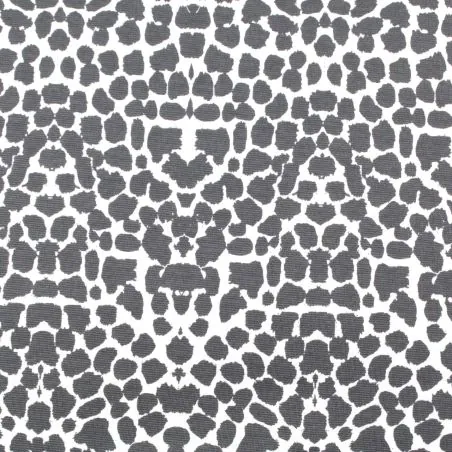 Tissu jersey blanc imprimé léopard gris