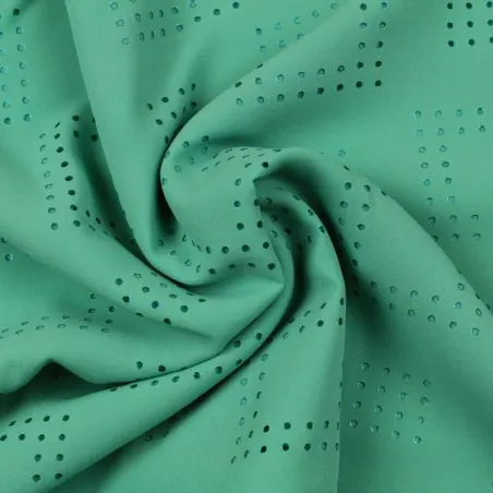Tissu polyester vert géométrique