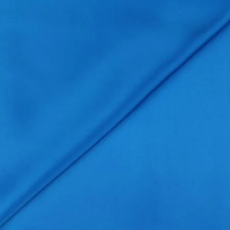 Tissu satin de soie uni bleu