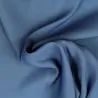 Tissus crêpe de polyester bleu double face écru