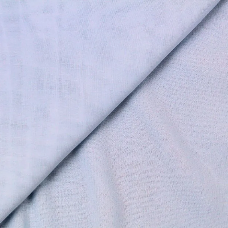 Tissu Mousseline de polyester uni bleu ciel