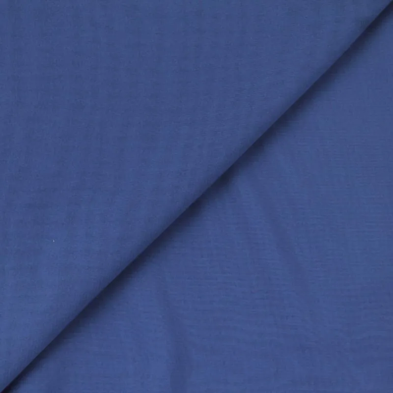 Tissu Mousseline de polyester uni bleu roi