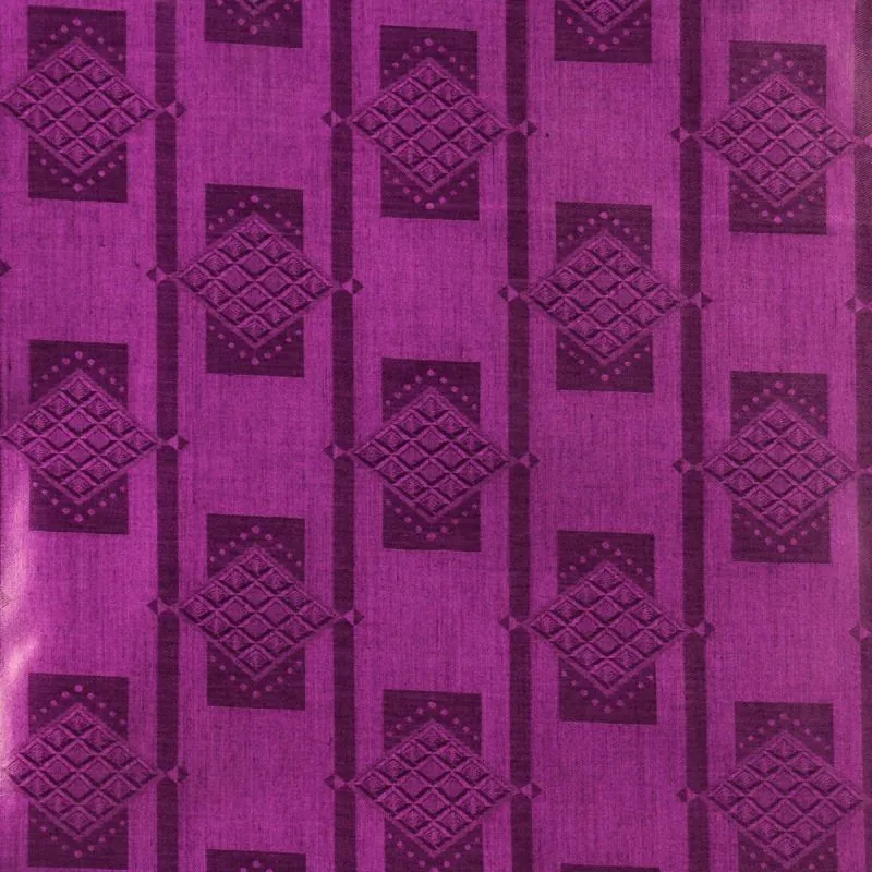 Bazin coton riche violet imprimé motifs géométriques